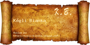 Kégli Bianka névjegykártya