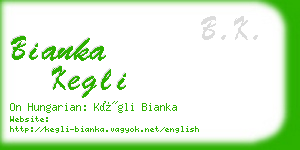 bianka kegli business card